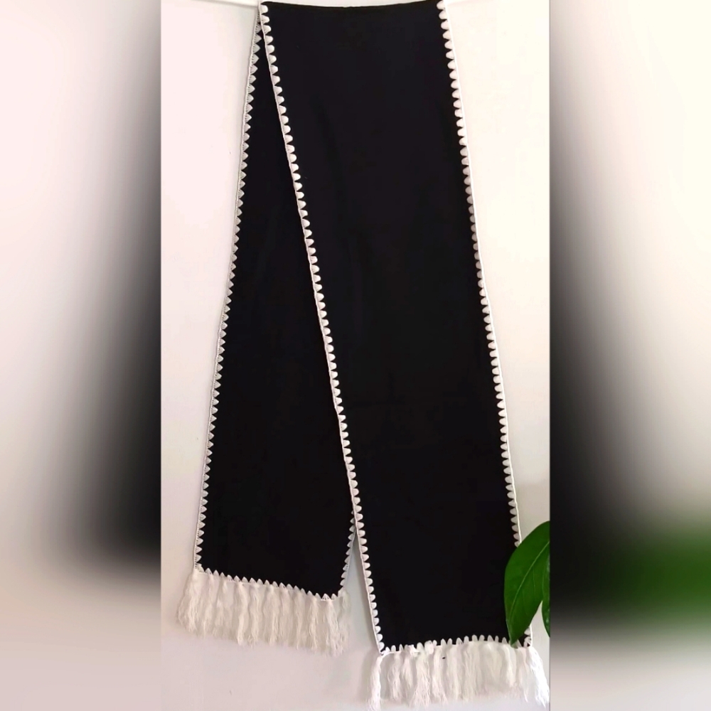 Black and White Button Jacket, Cardigan with Scarf - Picture 5 of 7